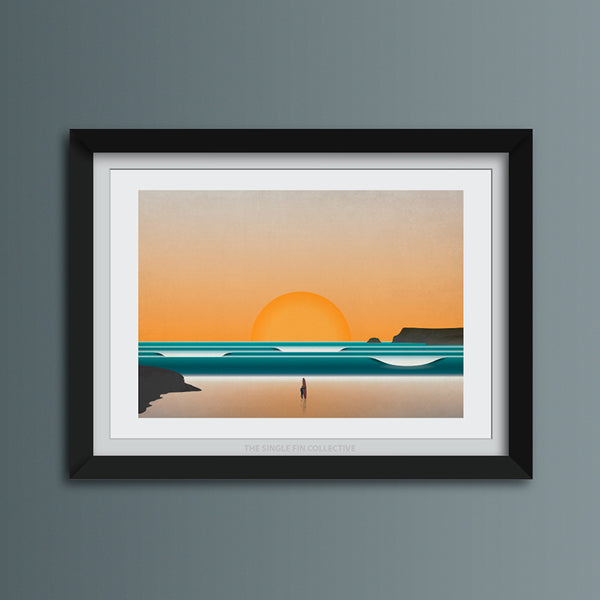 Polzeath at Sunset Art Print