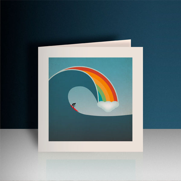 Rainbow Wave Square Greeting Card