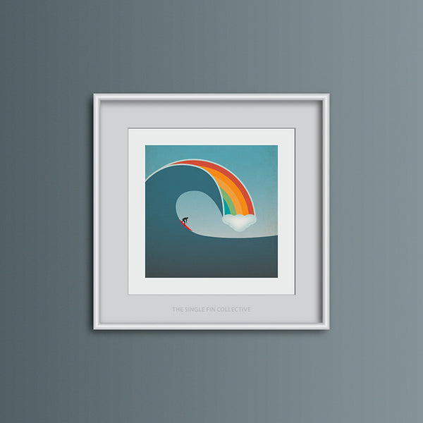 Rainbow Surf Art Print