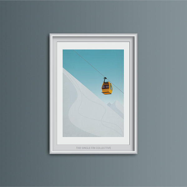 Ski Lift in Yellow Art Print