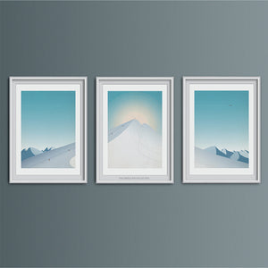 Ski Scene Triptych Art Print