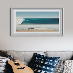 Pipeline Masters design showing a surfer surfing a large wave