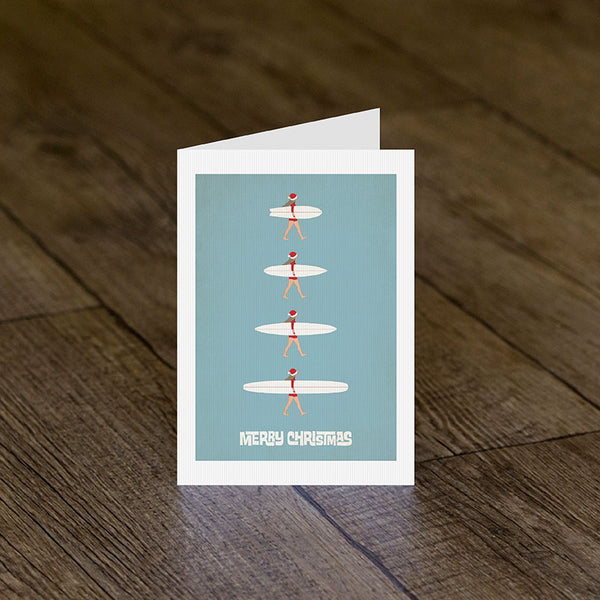 Christmas Surf Girl Quiver Greeting Card