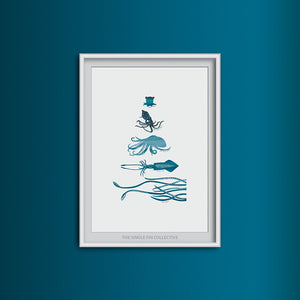 Octopus and Squid Species Art Print