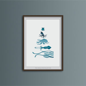 Octopus and Squid Species Art Print