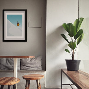 Ski Lift in Yellow Art Print